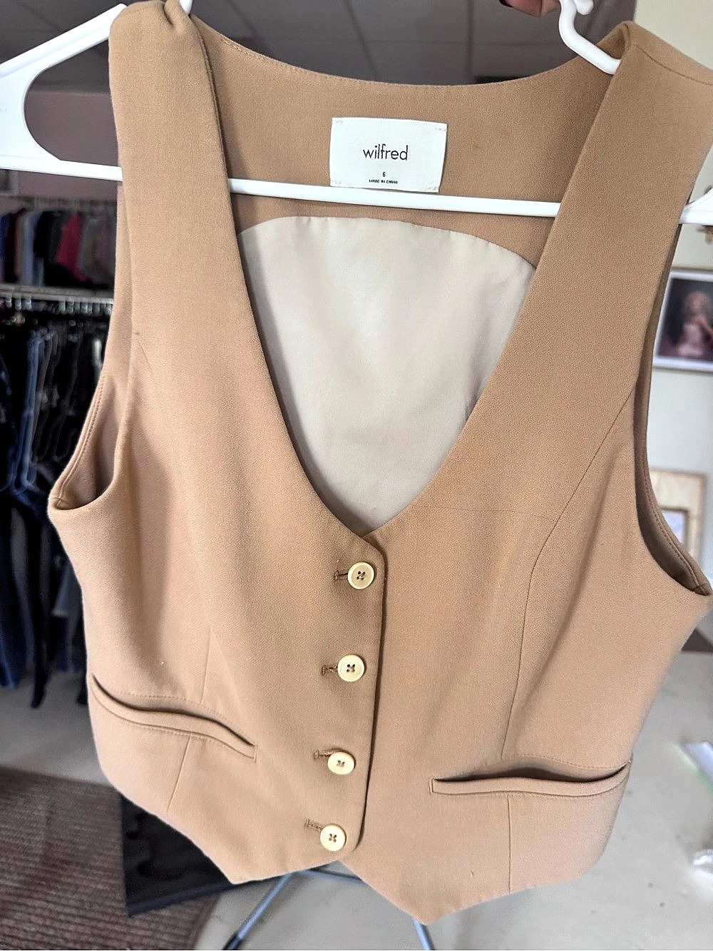 Wilfred Pesci Vest Button Front Brown Size S
